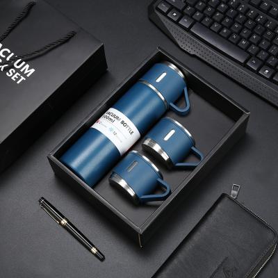 China PORTABLE 500ml Christmas Gift Set Customized Business Travel Portable Tea Stainless Steel Bottles Flask Set for sale