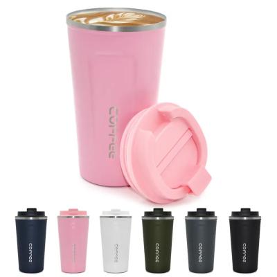 China Sustainable Wholesale Hot 380ml/510ml Double Wall Vacuum Insulated Stainless Steel Coffee Mug With Leak-proof Lid for sale