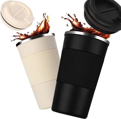 China Sustainable 380 Ml 510 Ml Custom Vacuum Travel Insulated Double Wall Tumbler To Go Reusable 304 Stainless Steel Coffee Mug Cup With Lid for sale