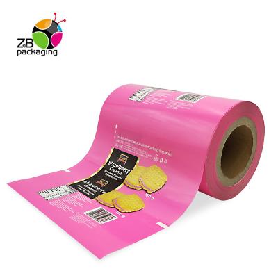 China Custom Printing Film Roll Pouch Food Grade Cookies Packing Plastic Cookies Moisture Proof for sale