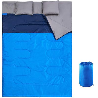 China Envelope Type Road Trip Anti Bite Couples Sleeping Bag Warm Contract Double Zipper Double Travel With Pillow for sale