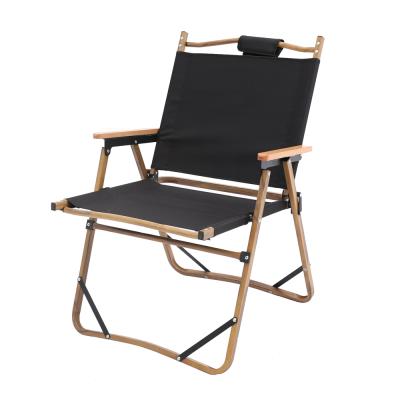 China Modern Beige Easy Folding Chair Carry Maneuverability Over Size Black Outdoor Bench for Camping and Overnight Rest for sale