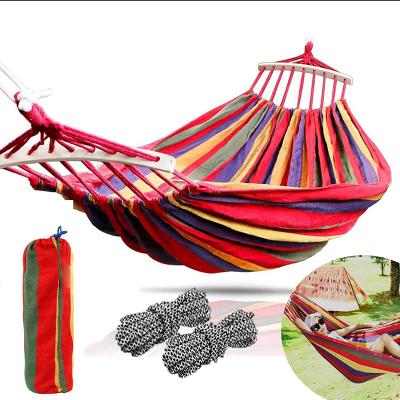 China Furniture Outdoor Cotton Fabric Canvas 350lbs Ultralight Travel Camping Hammocks With Tree Straps for sale