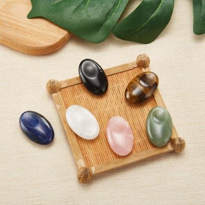 China Crystal Oval Thumb Concave Traditional Face Massage Stone Jade Cosmetology Natural Scraping Natural Massage Facial Health Products for sale