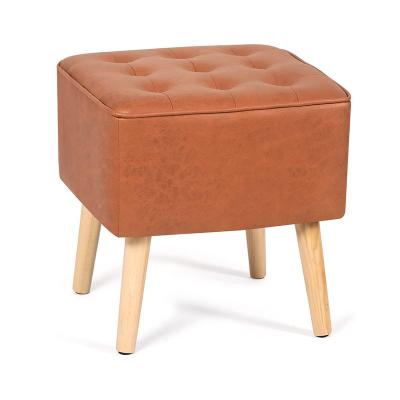 China (Other) Adjustable Customizable Sturdy Cube Ottoman with Storage Foldable Storage Ottoman with Legs for Bedroom Cloth Storage Folding Stool for sale