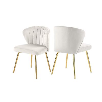 China (Other)Wholesale Adjustable Modern Luxury Velvet Upholstered Dining Chair With Gold Metal Leg for sale