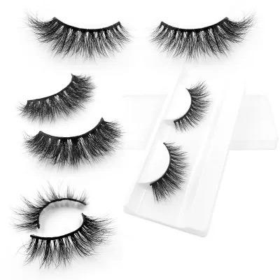 China Natural Soft Eyelash Makeup 3D 5D 5pairs Faux Mink Fiber Eyelash Cosmetic Silk Eyelashes with Free Package Box for sale