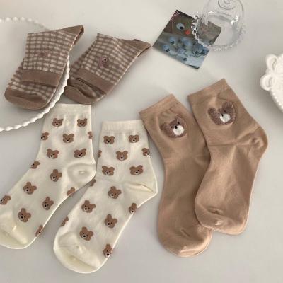 China New QUICK DRY Japanese cute bear bangs Korean cartoon JK bangs college style socks for female for sale