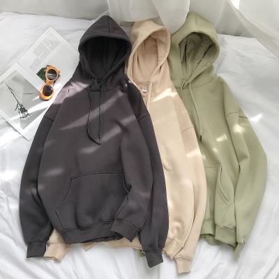 China Anti-Wrinkle Plus Size Solid Color Women's Hoodies Drawstring Pullover Hoodies Unisex Sweatshirt With Pockets for sale