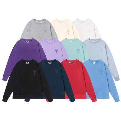 China QUICK DRY 100% Cotton Pullover Hoodie Men Heart Shape Autumn Round Neck Print Sweatshirt Wholesale Embroider Plain Hoodie for sale