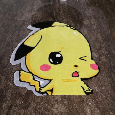 China Anime Customized Handmade Die Cut Floor Wool Blankets Custom Made Non-Slip Tufted Hand Shape Blanket for sale