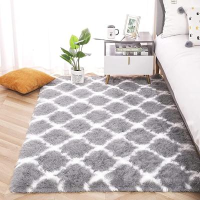 China Modern Indoor Fuzzy Living Room Rug Washable Fluffy Blanket Luxury Plush Bedroom Rug for sale