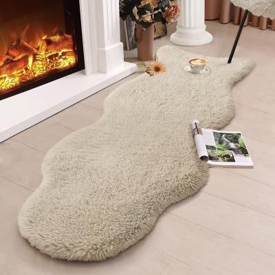 China Washable Soft Fluffy Area Rug Shaggy Fuzzy Floor Carpet Runner Rugs Cozy Decorative Sheepskin Faux Fur Rug for sale