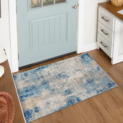 China Mat Contemporary Faux Wool Non-Slip Washable Modern Abstract Soft Floor Area Rug Indoor Area Rug for sale