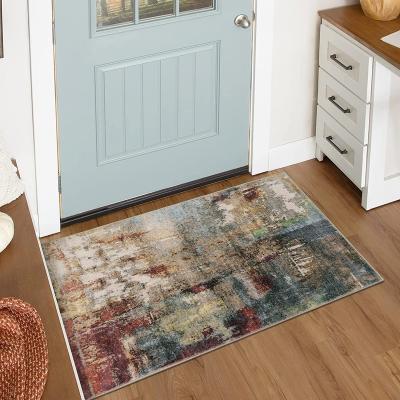 China Mat Contemporary Faux Wool Non-Slip Washable Modern Abstract Soft Floor Area Rug Indoor Area Rug for sale