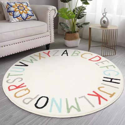 China Washable Round Kids Play Blanket Alphabet Nursery Rug Small Extra Large Soft Crawling Mat For Kids for sale