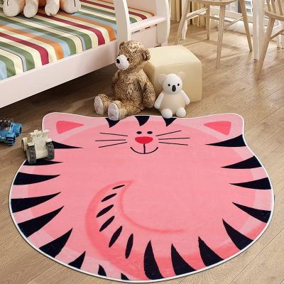 China Washable Mat Soft Circle Cat Rug For Kids Crawling Mat For Playing Children Non-slip Playmats for sale