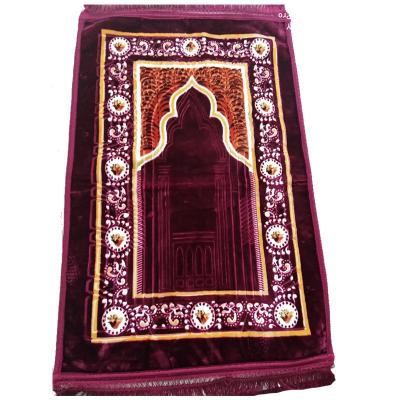 China Eco-friendly.anti-slip.water-proof Muslim Mink Area Rug House Carpet Floor Sponge Raschel Multicolor Prayer Mat Rug for sale