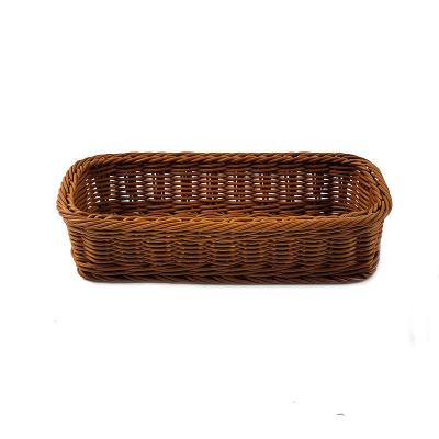 China Amazon Best Viable Selling Plastic Kitchen Tableware Storage Box Imitation Rattan Woven Chopsticks Basket is BPA Free for sale