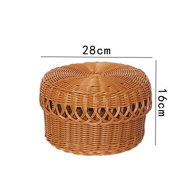 China Viable Amazon Popular Rattan Storage Box Household Sundries Snack Storage Basket Handwoven Storage Basket With Lid for sale