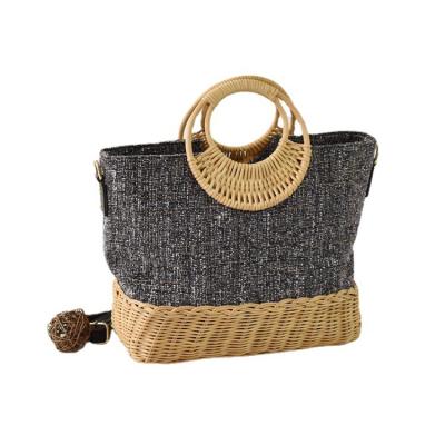 China Amazon fashion sells senator bag series rattan woven elegant women bag one shoulder messenger handbag for sale