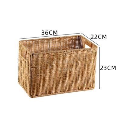 China Viable Hot Sale Washable Sundries Storage Basket Home Portable Rattan Plastic Basket BPA Free for sale