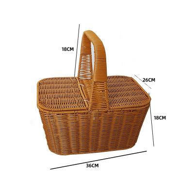 China Sustainable Amazon Merchandise Rattan Like Portable Home Storage Basket Fruit And Vegetable Handmade Woven Flower Shopping Basket for sale