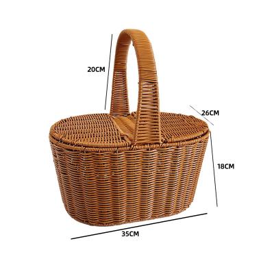 China Sustainable Amazon Sells Rattan Like Handmade Woven Baskets For Home Shopping Picnics Storage And Portable Baskets for sale