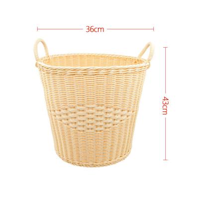 China Amazon Best Viable Selling Durable Washable Hotel Boarding House Basket Home Clothing Storage Special Plastic Rattan Storage Basket for sale