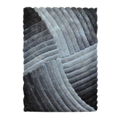 China Anti-slip Modern Home Blend 3D Shag Rug Rugs Black And White Area Rugs for sale