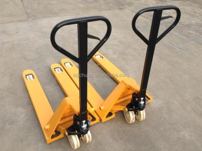 China Bishamon Truck Hand Pallet Jack 2ton AC/DF pump PU wheel en venta