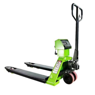 China Hydraulic ac Manual Pallet Jack pump scale truck with weight scale for sale