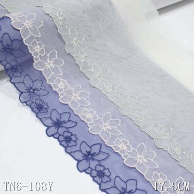 China 17 Cm Flower Viable Multicolor Polyester Nylon Fabric Polyester Nylon Fabric Lace Embroidery Tulle Women's Lace for sale