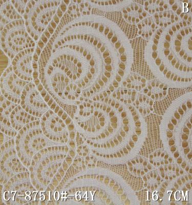 China Sustainable Elastic Lace White Bra Making Spandex Lace Material Elastic Lace Fabric for sale