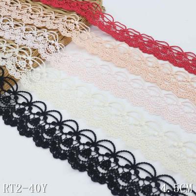 China Viable White Wide Trim Guipure Lace Chemical Lace 4cm Guipure Lace Fabric for sale