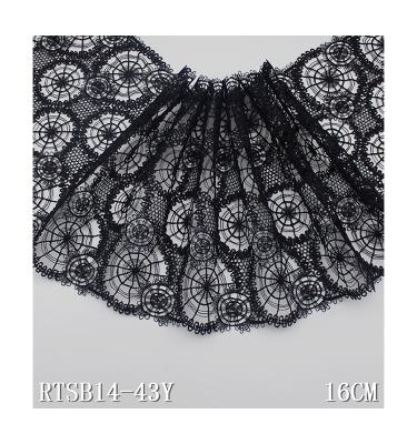 China Viable Wholesale Lace Trim Guipure Lace Stretch Lace Black Lace Material for sale