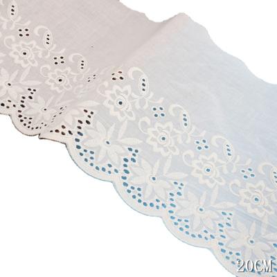 China OEM Cotton Lace Dress Fabrics Sustainable 20cm Wide Tulle Trim for sale