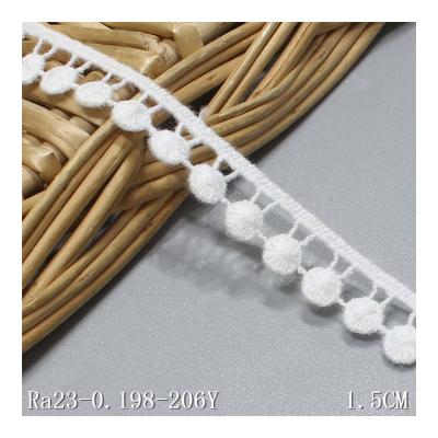 China 2cm Viable Embroidery Cotton Round Hole Lace Underwear Pure White Cotton Lace Ribbon for sale