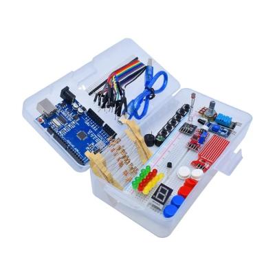 China Simple contact customer service breadboard base survey kit, noise level/water/humidity/distance detection, LED control, starter kit for un r3 for sale