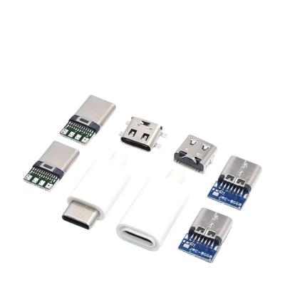 China Contact Customer Service Type C USB 3.1 Connector 16 PIN Fast Charging Male Socket 56K Resistor Panel Module Wire And Cable Soldering PCB for sale