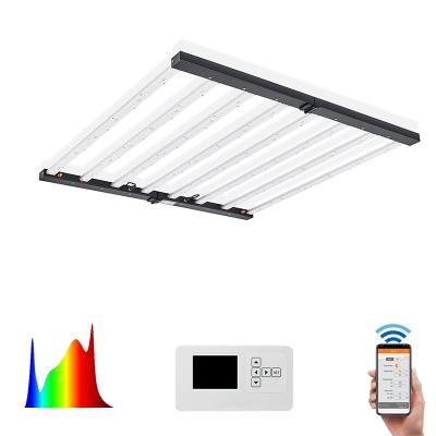 China Seed Starting Aquaponics Dimmable Foldable Dust Bars 630W Hydroponic Systems Full 8 Led Vertical Spectrum Grow Lights for sale