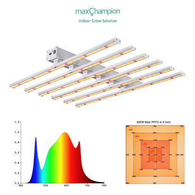 China Seed Starting HG-600W-D-D9 6 LED Bars Grow Light with Dimmer Button and RJ12 Port for sale