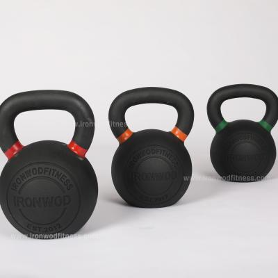 China Cast Iron Preminum Quality Powder Coated Cast Iron Kettlebell For Gym Training Kettlebell Black Color Ring Circle for sale