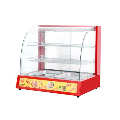 China Sausage China Supply Sale Commercial Curved Electric Glass Heating Showcase Food Warmer Display XC-2P2P for sale