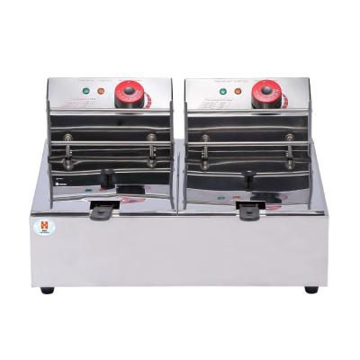 China Cheapest Price Hotels Electric Double Deep Fryer For Chicken Steak Meat French Fries Burger for sale