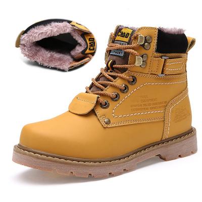 China Round Autumn and winter couples Martin boots warm snow boots British fashion work clothes cotton boots with high thick soles for sale