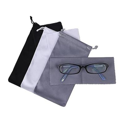 China 80/20 Eco - Friendly Colorful Dark Blue Microfiber Goggles Sunglasses Pouch Bag for sale