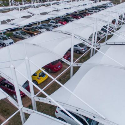 China Self-cleaning Steel Frame Tent Architecture Parking Shelter Fabric Membrane High Tensile PVDF Steel for sale