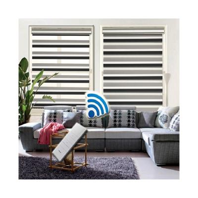 China Minimalist High Quality Durable Polyester Fabric Black Zebra Bead Rope Arc Window Blinds for sale