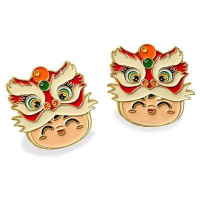 China China Personalized Accessories Carving Metal Process Gift Set Custom Lapel Pin Zinc Alloy Paint Badge for sale